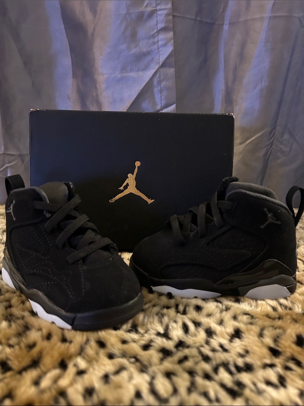 Jordan Kids' Black Suede High-Top Sneakers with White Midsole